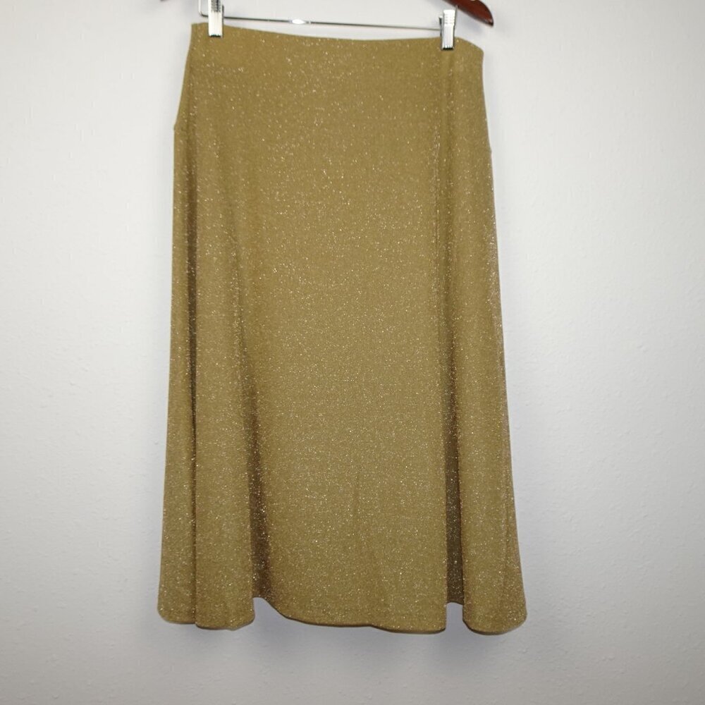 Ralph Lauren Gold Sparkle Skirt Women's Size L Gold Shimmer Holiday Wedding - Picture 3 of 12